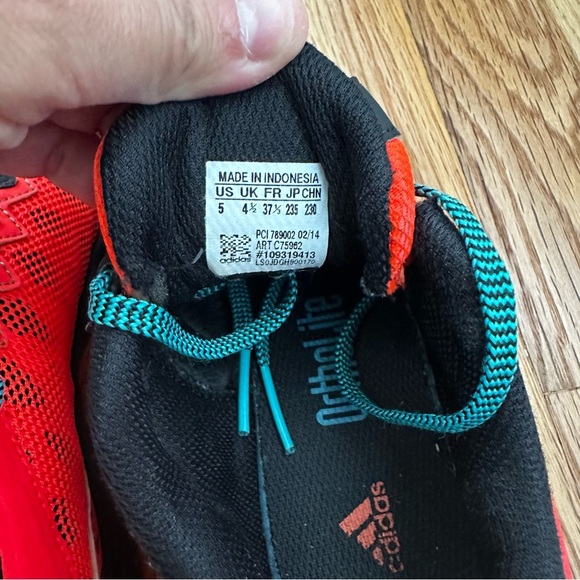 Adidas Vigor TR 4 Ortholite Unisex Neon Orange Running Sneakers Size 5 - Picture 6 of 9